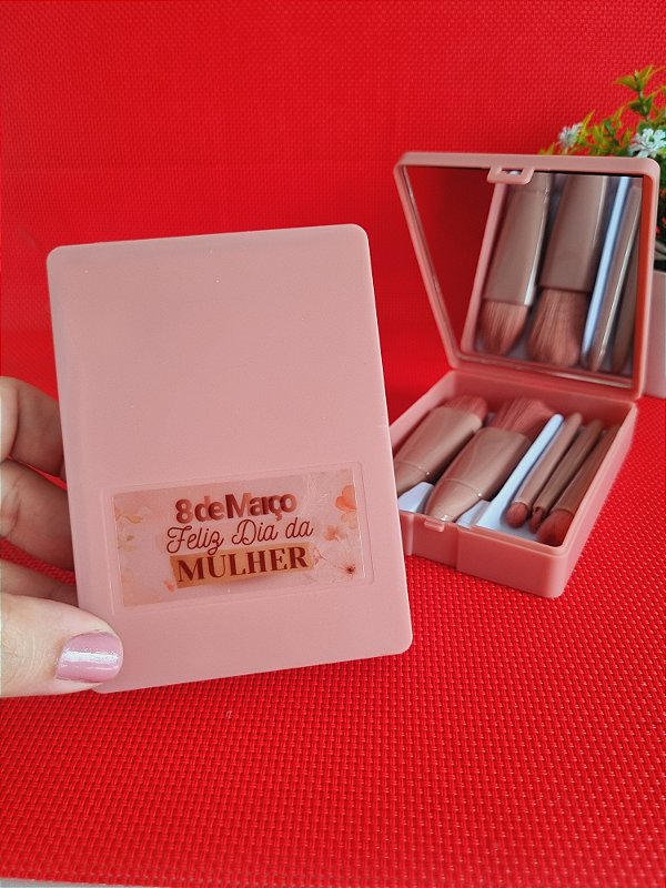 Estojo com Pincéis de Maquiagem de Bolsa