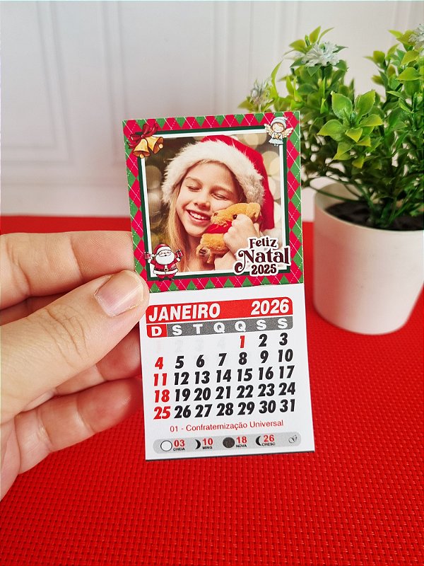 Mini Calendario Imã Personalizado (com Foto)