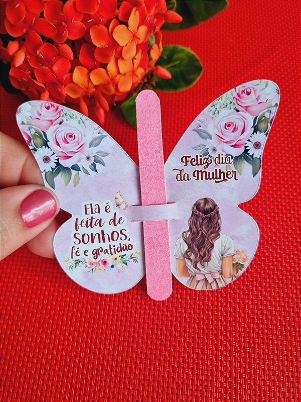 Card com Mini Lixa Borboleta
