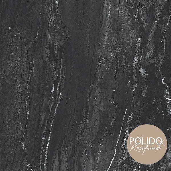 PISO FORMIGRES CARBONO BLACK POLIDO 88X88        *VALOR CAIXA