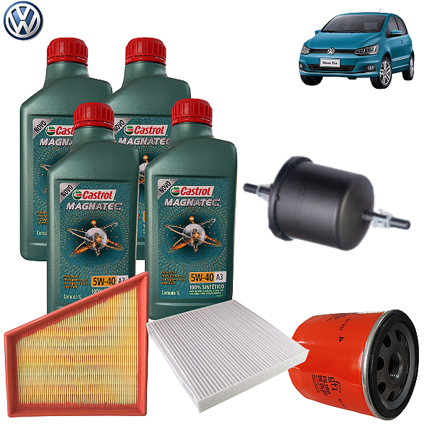 KIT REVISÃO CASTROL MAGNATEC 5W40 (502 A3/B4) + FILTROS ( FOX VW)