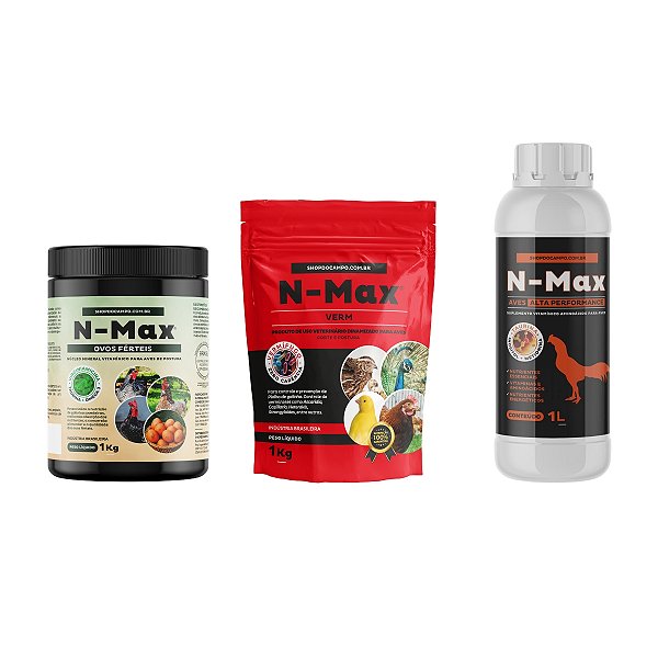 KIT N-MAX: 1 VERM + 1 ALTA PERFORMANCE + 1 OVOS FERTEIS