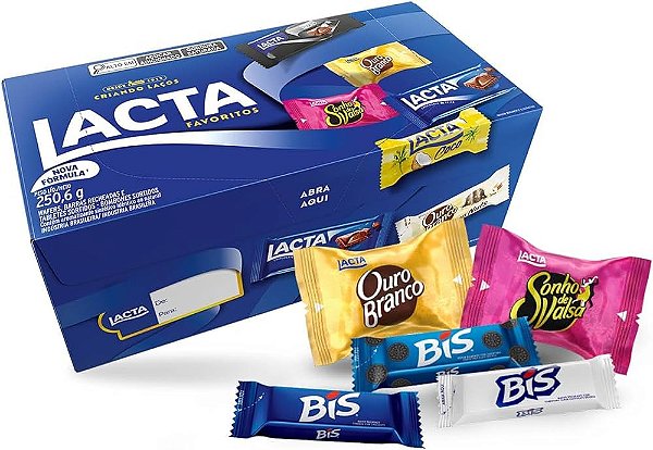 Caixa de variedades chocolates Lacta, 250,6g
