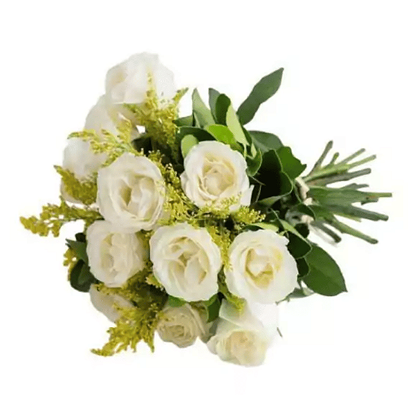 Buquê de 12 Rosas Brancas