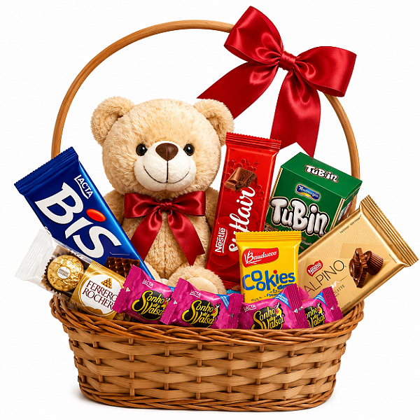 Cesta de Chocolates Doce Guloseima