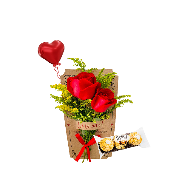 Mini Amor Express  Rosas, Ferrero e Cartão