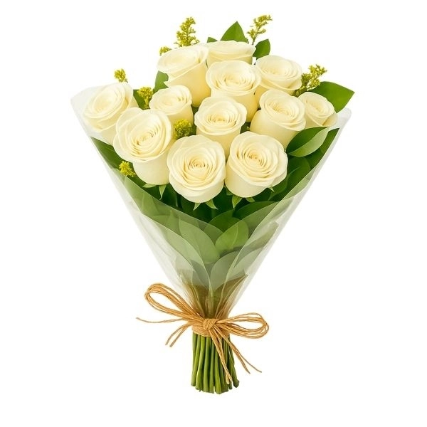 Buquê De 12 Rosas Branca