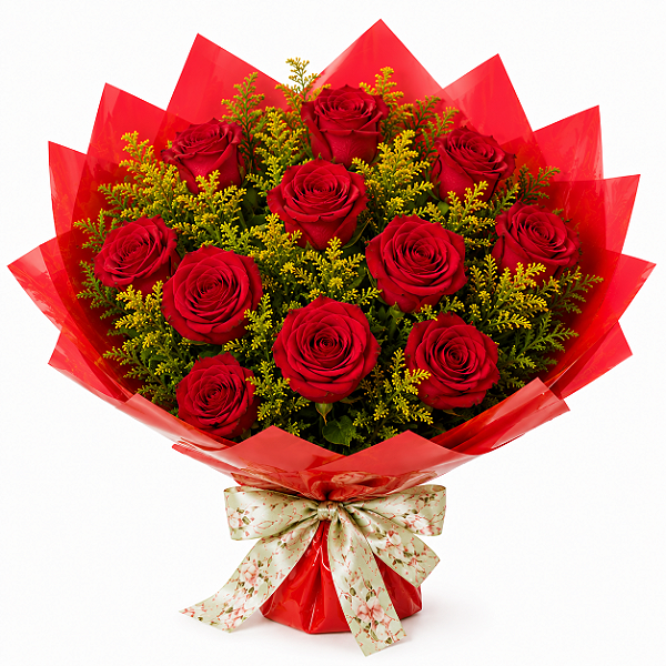 Buquê Amor em 12 Rosas