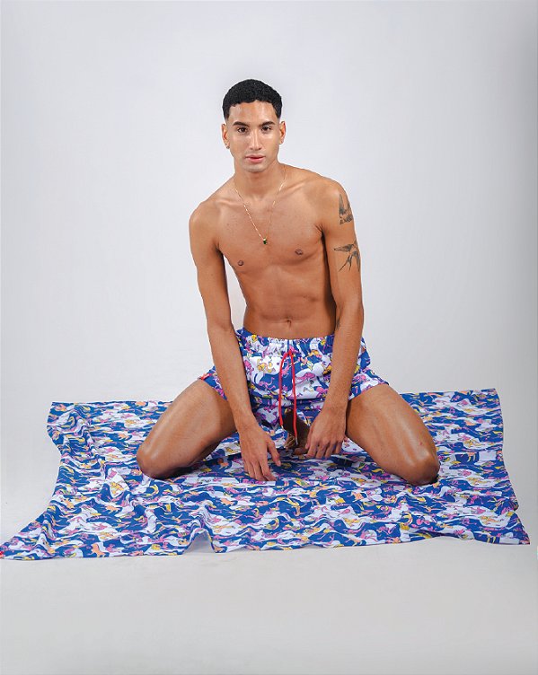 SHORT CURTO TACTEL COM BOLSOS LATERAIS - CAINDO NA FOLIA