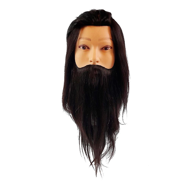 Cabeça de Boneco Masculino 50% humano / 50% sintética+ Suporte