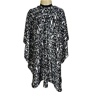 Capa De Corte Cabeleireiro Barbeiro Estampada Com Zíper