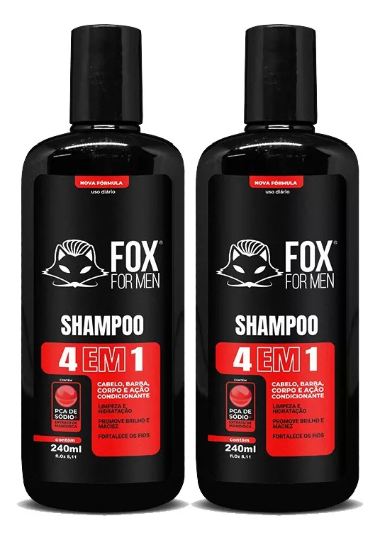 Shampoo 4 em 1 - Fox For Men