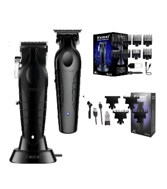 Combo Profissional Kemei KM‑2299 + Kemei KM‑2296 – Kit Completo Barbeiro