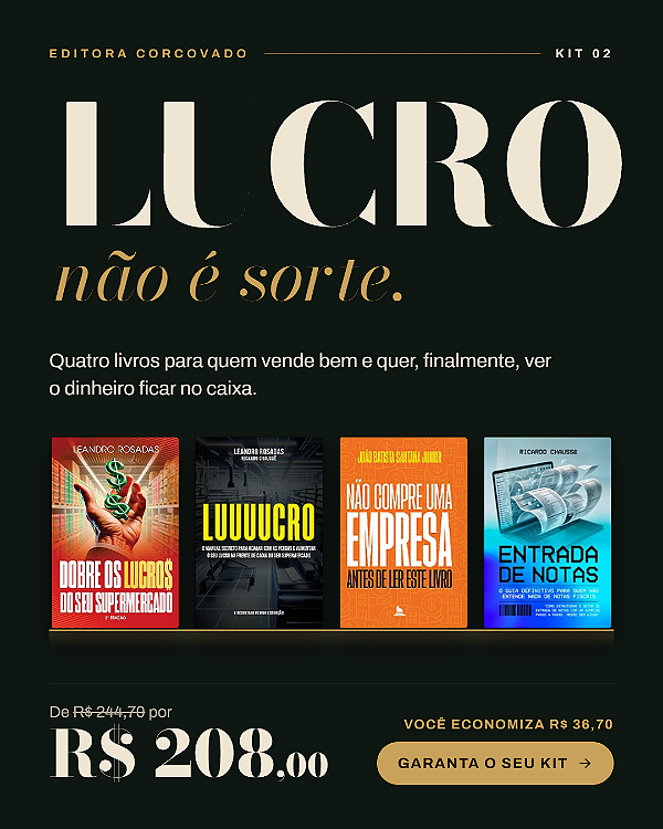 KIT 2 - LUCRO NÃO É SORTE - FRETE GRÁTIS