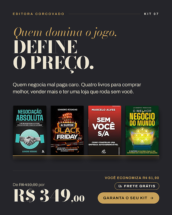 KIT 7 - QUEM DOMINA O JOGO, DEFINE O PREÇO - FRETE GRÁTIS