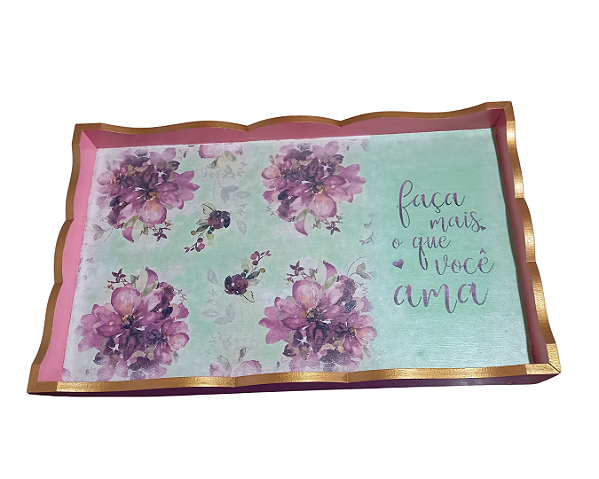 Bandeja de cama - Flores por Débora Artes