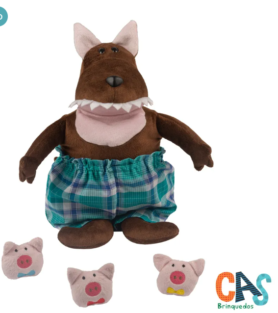 Lobo Mau com Três Porquinhos - na barriga