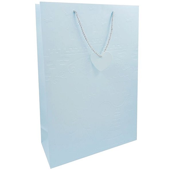 Sacola de Presente Azul Claro 30x42x12cm Tokyo Design Multiart Ref.SAC0083