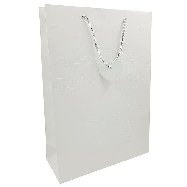 Sacola de Presente Cinza 30x42x12cm Tokyo Design Multiart Ref.SAC0083