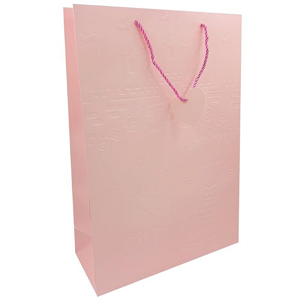 Sacola de Presente Rosa Claro 30x42x12cm Tokyo Design Multiart Ref.SAC0083