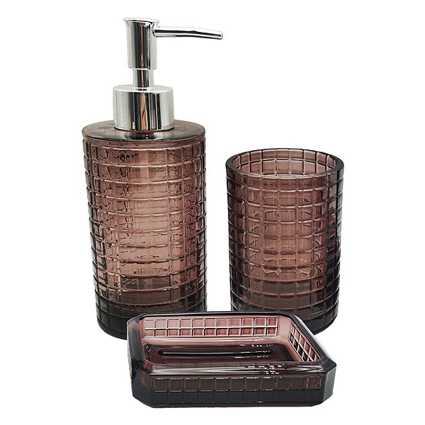 Kit Banheiro Virtue Roxo 3 Peças MEK Ref.U2.0117004.Z9269