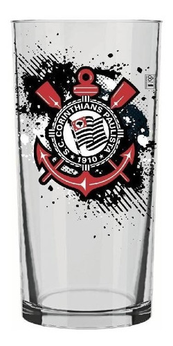 Copo Cylinder de Vidro 300ml do Corinthians Allmix Ref.206039