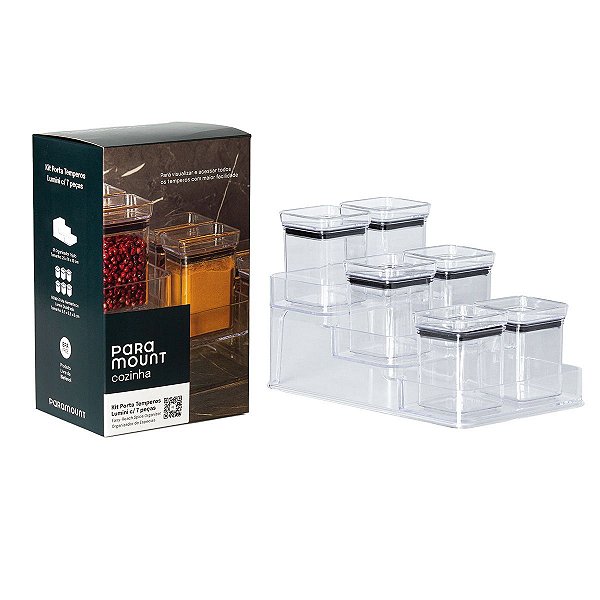Kit Porta Temperos Lumini 7 Peças Paramount Ref.2073