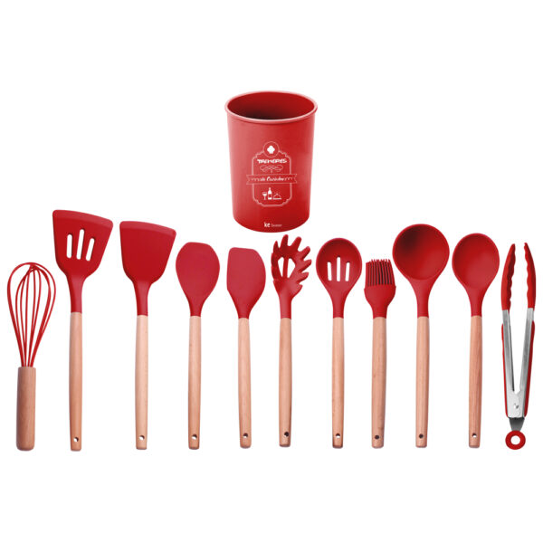 Kit Talheres de Silicone Flórida 12 peças Vermelho Ke Home Ref.6863