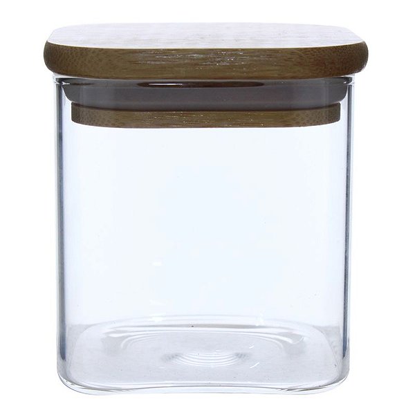 Pote Hermético de Vidro com Tampa de Bambu 550ml Casíta Ref.CA16107