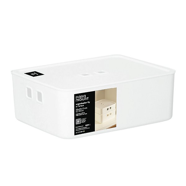 Organizador com Tampa 26x20x12cm Fly 5,2 Litros Branco Paramount Ref.4539