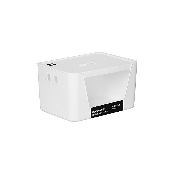Organizador com Abertura e Tampa 26x20x16cm Fly 7 Litros Branco Paramount Ref.4540