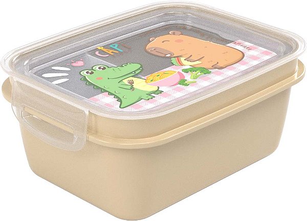 Marmita com Trava e Compartimento Interno Capivara 850ml Plasutil Ref.7878