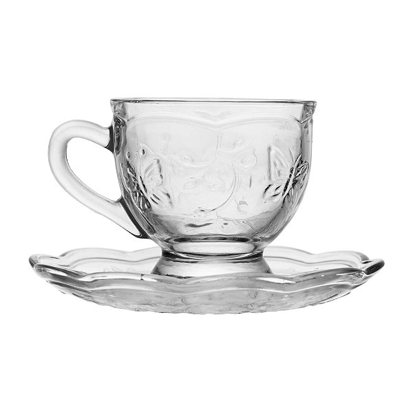 Xícara de Café com Pires 6 Unidades New Butterfly 80ml Lyor Ref.220857