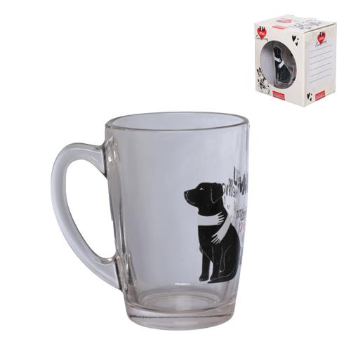 Caneca de Vidro Eu Amo Cachorros 320ml Hauskraft Ref.CANC255