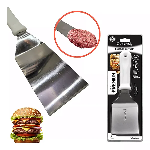 Espátula Curva 3"em Aço Inox 25,5cm Original Line Ref.SL0351