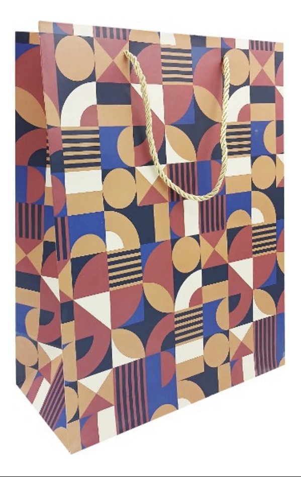Sacola de Presente Formas Geométricas 19,4x8,6x27cm Tokyo Design Multiart Ref.SAC0090 Estampa n.4