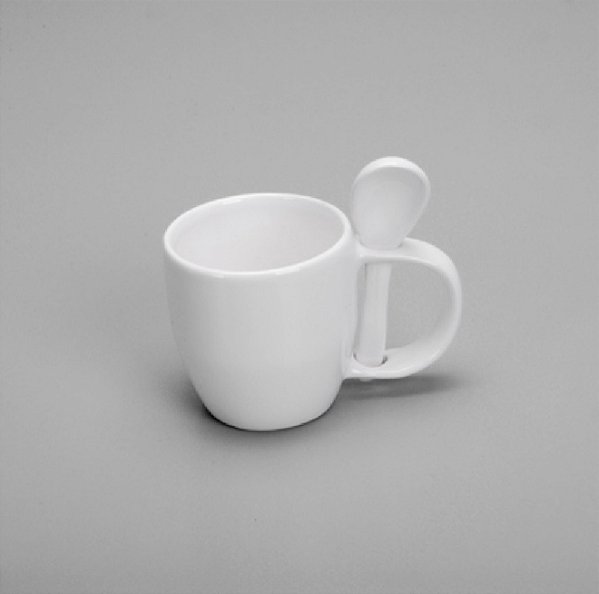 Caneca Branca com Colher 300ml