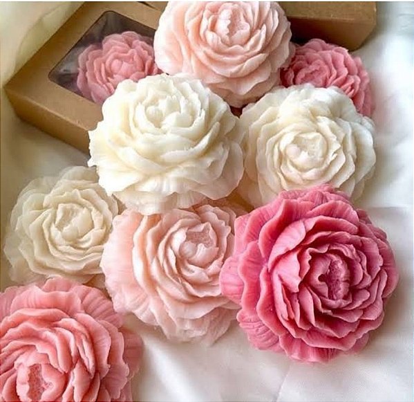 Vela em Forma de Flor Peônia