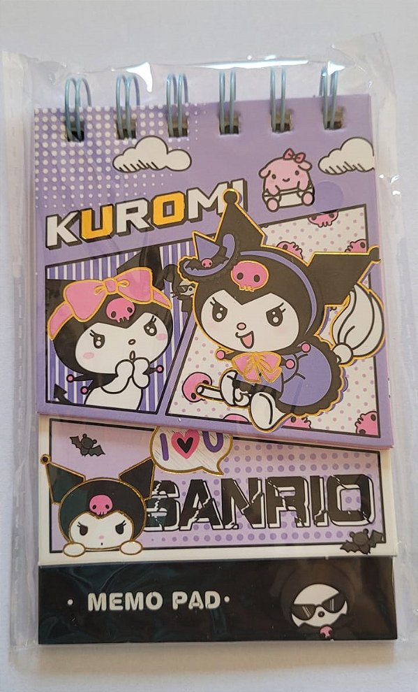 Bloco de anotações Kuromi