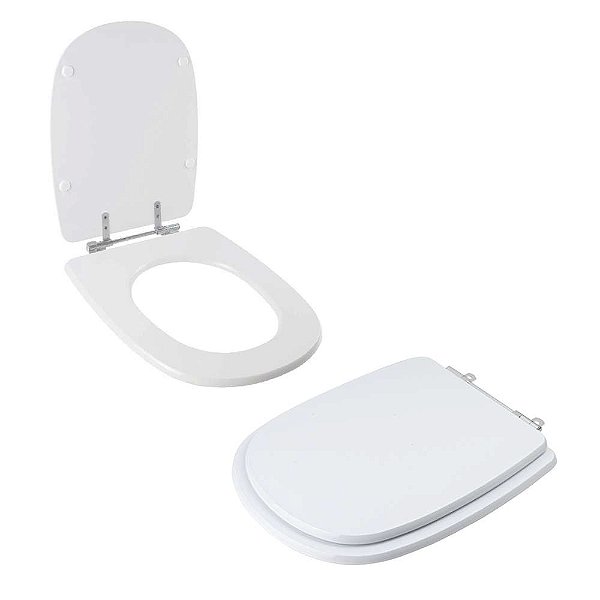 Assento Sanitário Tampa de Vaso Branco MDF Laqueado Donna para bacia Santamarina