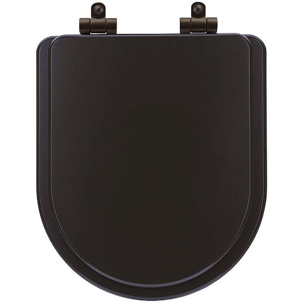 Assento Sanitário Poliéster Soft Close Level Marrom Fosco para Vaso Deca com Ferragem Marrom