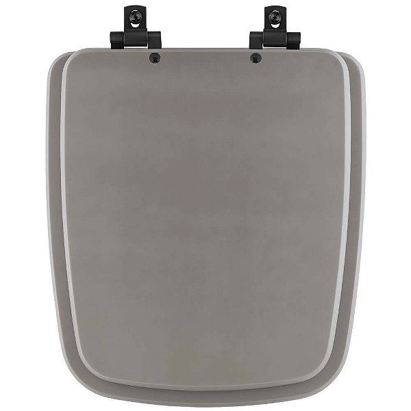 Assento Sanitário MDF Soft Close Boss Stone (Cinza Fosco) para Vaso Incepa com Ferragem Preta