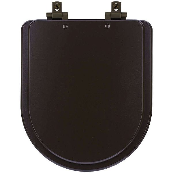 Assento Sanitário MDF Soft Close Nuova Marrom Fosco para Vaso Deca com Ferragem Marrom