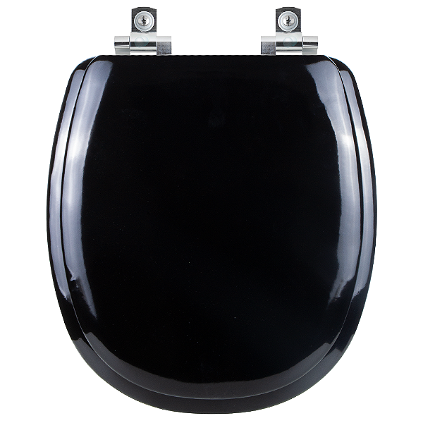 Assento Sanitário Almofadado Soft Close Aspen Preto para vaso Deca