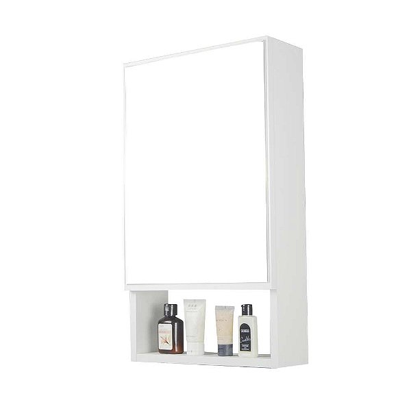 Armário para Banheiro com Espelho Tebas Branco 34cm