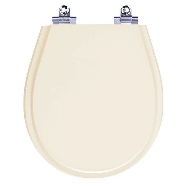 Assento Sanitário Laqueado Soft Close Aries Bege Claro para vaso Eternit