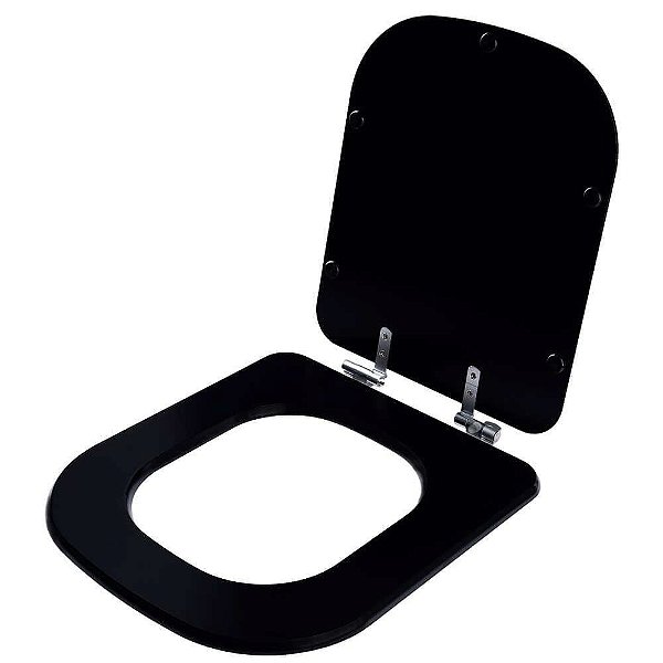 Assento Sanitário Soft Close Axis Ébano Fosco (Preto Fosco) para vaso Deca