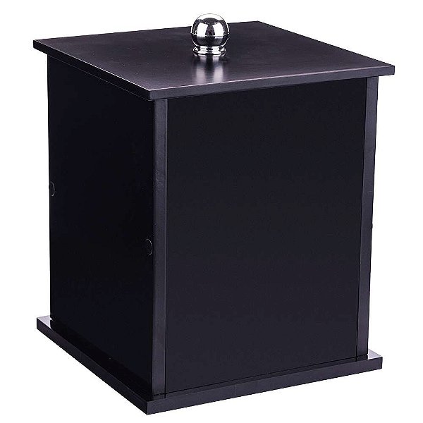 Lixeira Quadrada Preta Para Banheiro 26cm Capacidade 6,2l