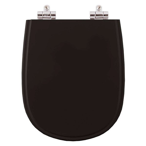 Assento Sanitario Poliester com Amortecedor Paris Preto para Vaso Ideal Standard