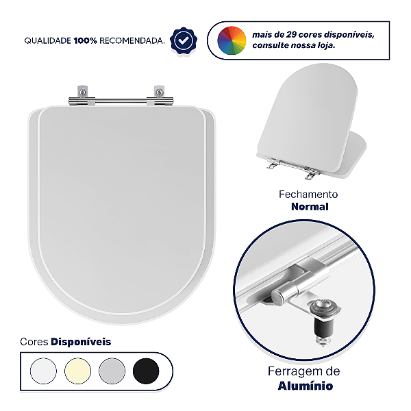 Assento Sanitário San Remo Branco para vaso Hervy